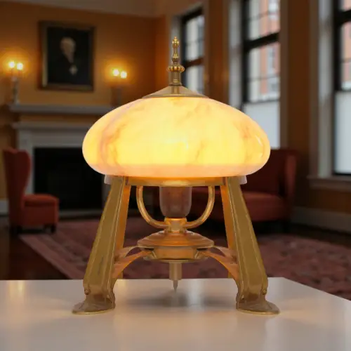 Art Deco Design Messinglampe "KOPENHAGEN" Sammler Tischleuchte Schreibtischlampe