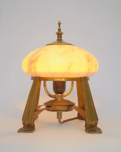 Art Deco Design Messinglampe "KOPENHAGEN" Sammler Tischleuchte Schreibtischlampe