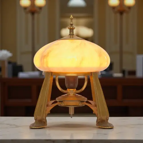 Art Deco Design Messinglampe "KOPENHAGEN" Sammler Tischleuchte Schreibtischlampe