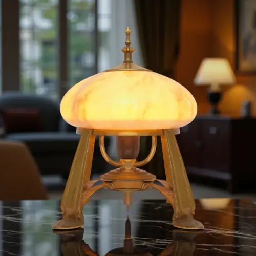 Art Deco Design Messinglampe "KOPENHAGEN" Sammler Tischleuchte Schreibtischlampe
