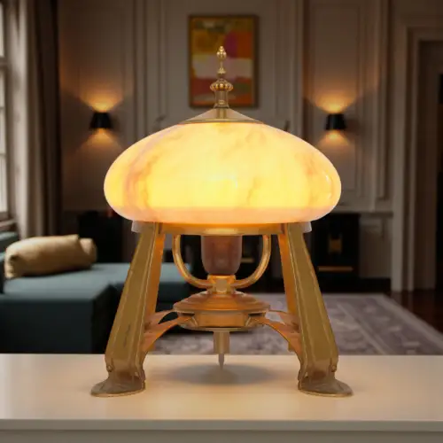Art Deco Design Messinglampe "KOPENHAGEN" Sammler Tischleuchte Schreibtischlampe