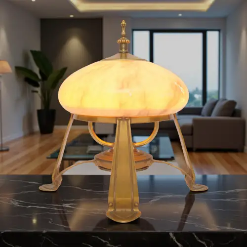 Art Deco Design Messinglampe "KOPENHAGEN" Sammler Tischleuchte Schreibtischlampe