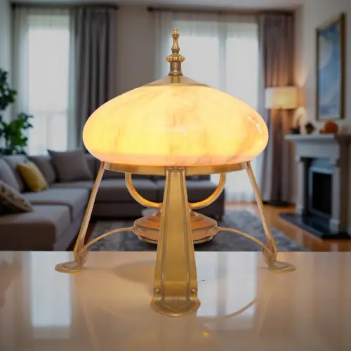 Art Deco Design Messinglampe "KOPENHAGEN" Sammler Tischleuchte Schreibtischlampe