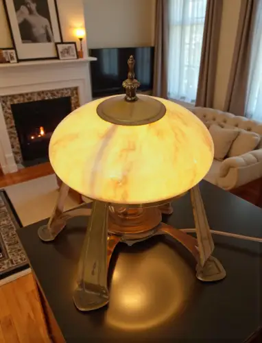 Art Deco Design Messinglampe "KOPENHAGEN" Sammler Tischleuchte Schreibtischlampe
