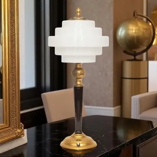 Unikat Art Déco Design Tischleuchte "LIVERPOOL STAIRS" Tischlampe Einzelstück