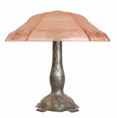 Art Déco Jugendstil Lampe Leuchte "COZY FLAME" Unikat Sammlerstück Tischlampe