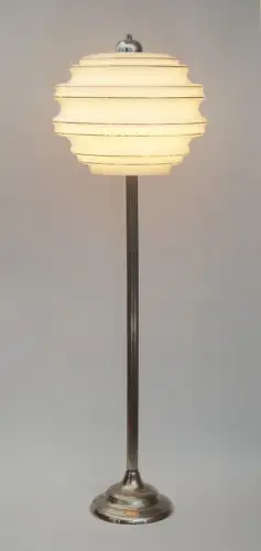 Design Lampe "SILVER DASH" Stehlampe Chrom Nickel Vintage Stehleuchte Leuchte