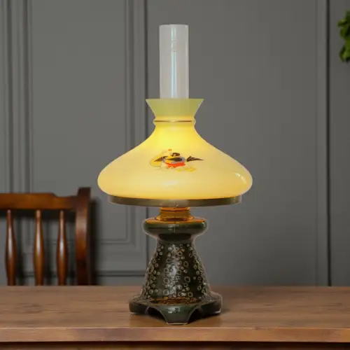 Arts & Crafts Art Déco Petroleumlampe Keramik Wałopt Wałbrzych, 1960er Polen