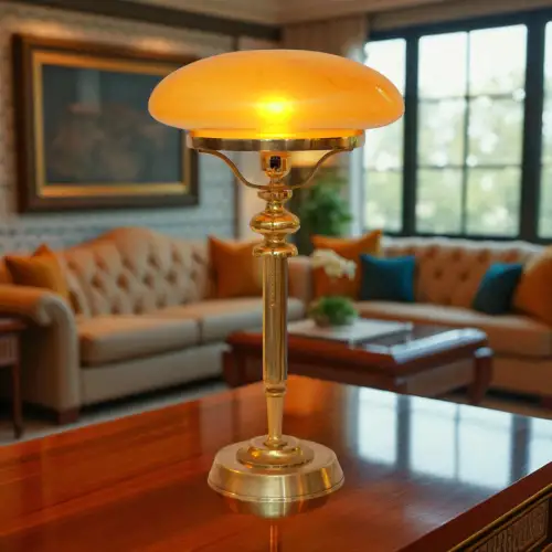 Classic Berliner Banker's Lamp " Magistrate " Brass Lamp Unique Mushroom Lamp
