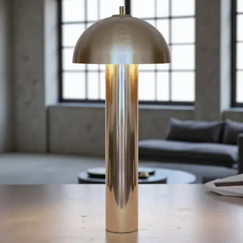 Collector's Item Design Table Lamp " Concrete Silver " Unique Mid Century Lamp