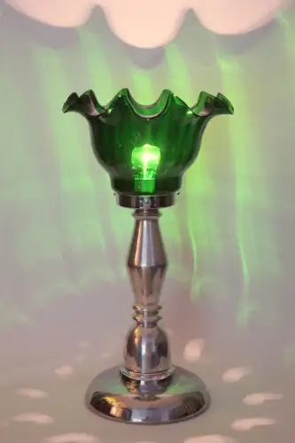 70er Years Design Table Lamp " Green Lotus " Unique Large Peil & Putzler