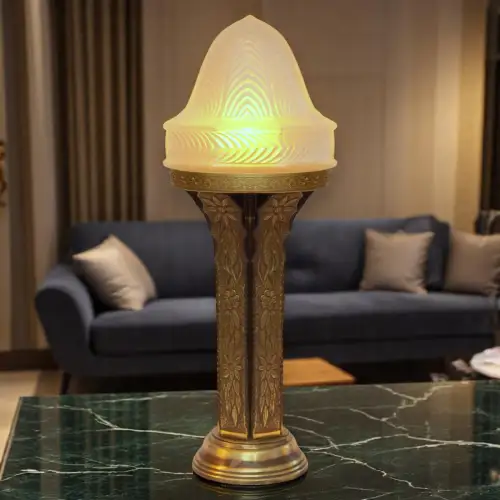 Brass Lamp Berlin Art Deco Table Lamp " Gold Harvest " Skyscraper