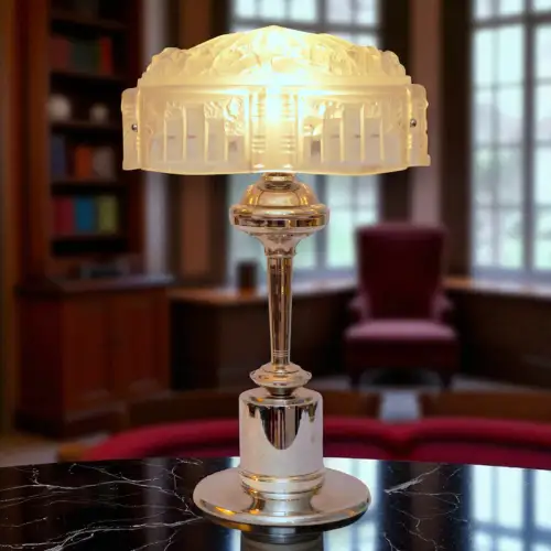 Magnificent Art Deco Design Table Lamp " Place Vendome " Unique Collector's Item