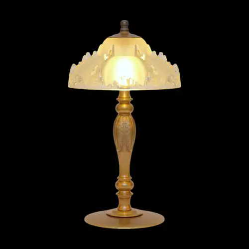 Unique Wonderful Art Deco Table Lamp " Gerresheim " Unique Specimen Brass Lamp