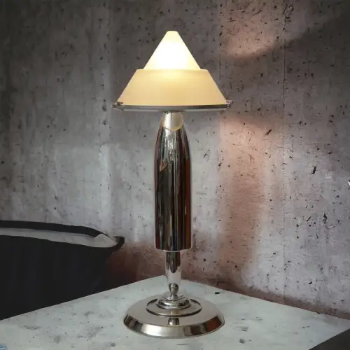 Design Lamp Table Lamp " Silver Turbine " Type Déco Retro Mid Century Unique