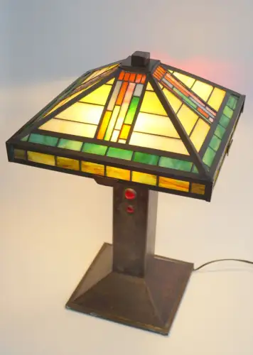 USA Vintage Design Table Lamp Frank Lloyd Wright Arts & Crafts Tiffany Lamp
