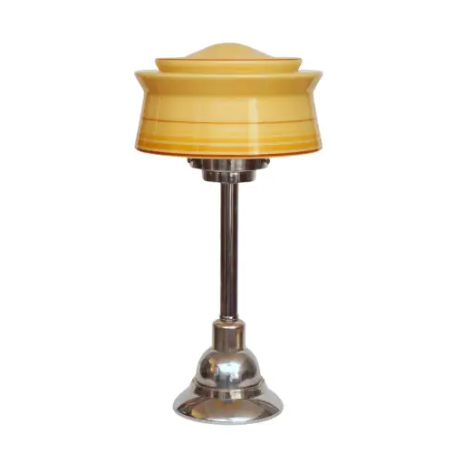 Art Déco Lampe de Bureau " Nova Kittenl " Midcentury Pièce Unique Chrome Lampe