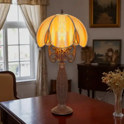 Très Grand Maison de Campagne Table " Brighton Manor " Tiffany Lampe Pièce