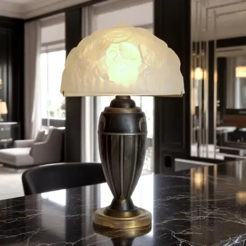 Type Déco Lamp " Nancy " Table 1920 France Lamp Original Museum