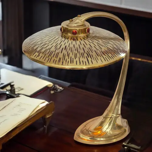 Collector's Item Orig. Type Déco Desk Lamp " Nymphenburg " 1910 Brass Lamp