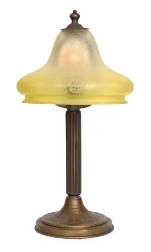 Original Jugendstil Tischlampe "KASTANIENALLEE" sehr seltenes Glas 1910