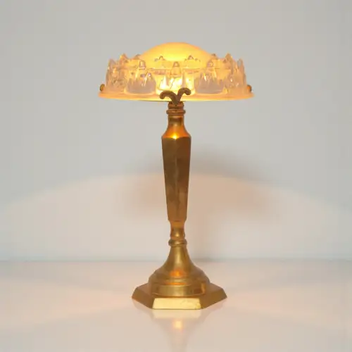 Wunderschöne orig. Art Déco Tischleuchte "ORANIENBURG" Messinglampe 1920