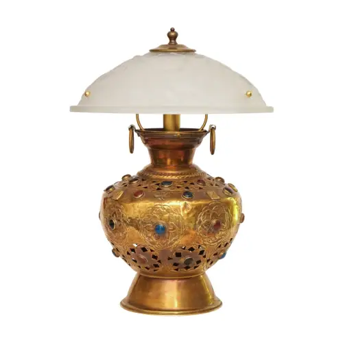 Art Deco Jugendstil Design Tischleuchte "CASABLANCA" Messinglampe Unikat