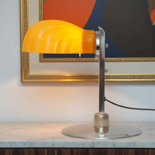 Art Déco Schreibtischleuchte "SILVER SHELL" 1930 Tischlampe