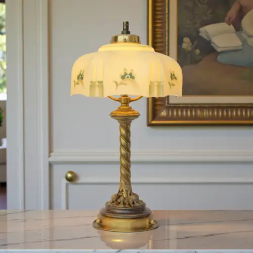 Traumhafte Wiener Jugendstil Kaffeehaus Messingleuchte "PENZING" Lampe Unikat