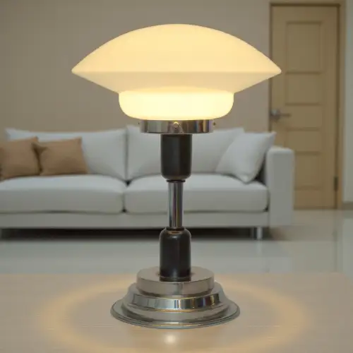 Seltene Bauhaus Art Deco Schreibtischleuchte "DESSAU" Vintage Tischlampe 1960er