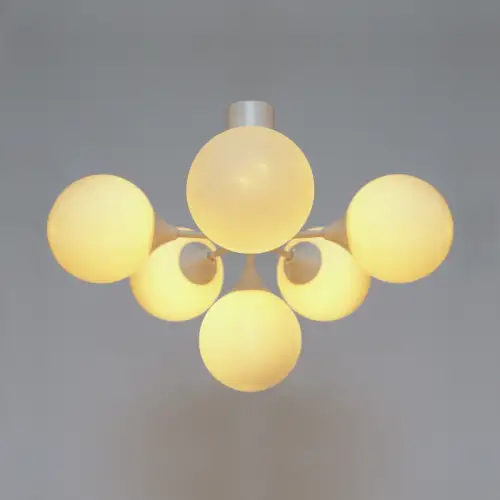 1960er Sputnik Deckenleuchter E.R. Nele Temde Kaiser Deckenlampe