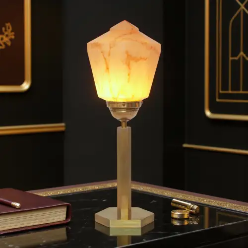 Original Art Déco Schreibtischleuchte "CAPITOL" Messinglampe 1930 Tischlampe