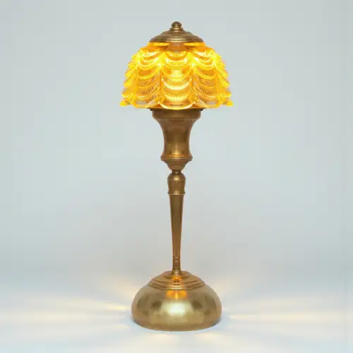 Wunderschöne Art Déco Tischleuchte "HONEY CURTAIN" Messinglampe Berlin Unikat