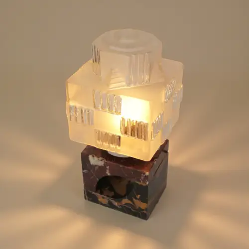 Einzigartige Art Déco Design Tischlampe "THE TWO FACE CUBE" Tischleuchte Bauhaus