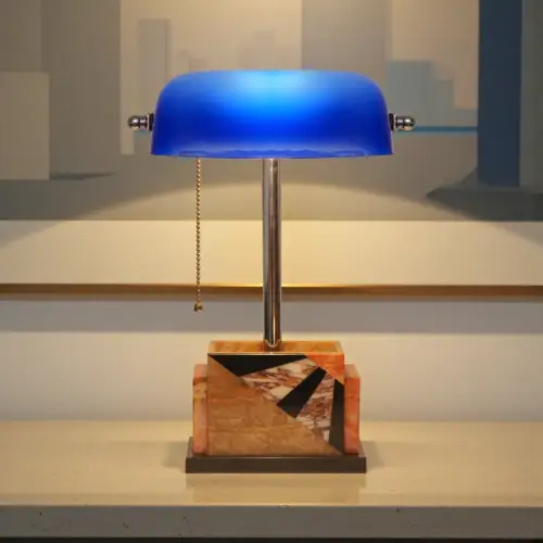 Einzigartige Art Déco Design Tischlampe "SWANSEA" Tischleuchte Schreibtischlampe