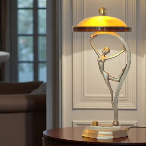 Sehr elegante Design Art déco Tischlampe "CHESTERFIELD DANCER 2" Einzelstück