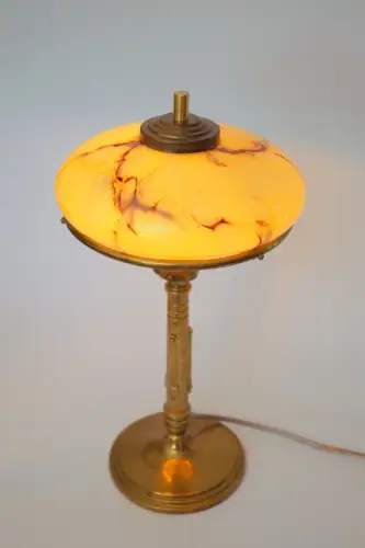 Sammlerstück original Art Déco Schreibtischlampe "THE COMMODORE" Messinglampe