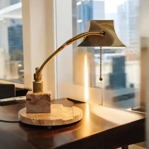 Unikat Art Deco Design Schreibtischleuchte "BARCLAYS DESK" Messinglampe vintage