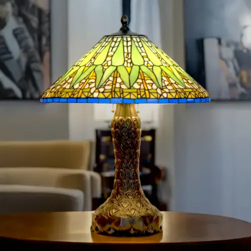 Tiffany Lampe Leuchte "CARAMBOLE" Tischlampe 64 cm Lampe Jugendstil 