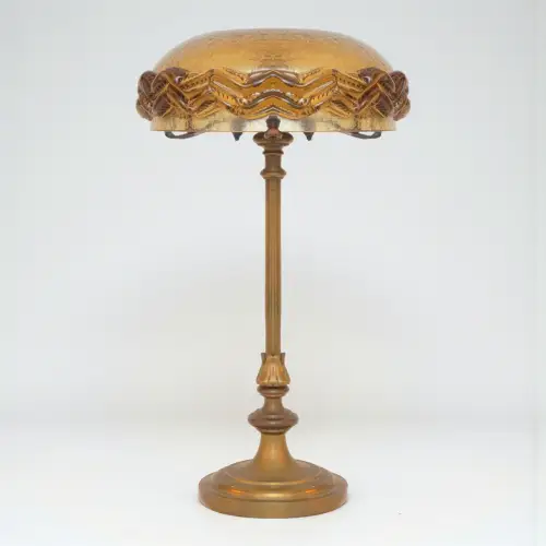 Elegante original Art Déco Tischleuchte "AMBER SEA"  Messinglampe 1920 Lampe