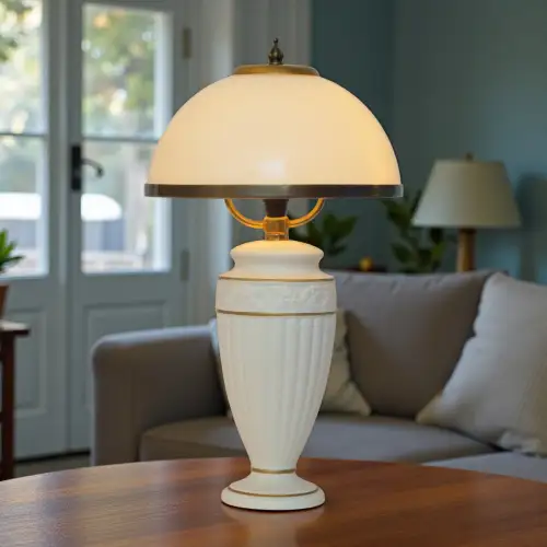 Elegante Landhaus Tischleuchte "CERAMIC UNICORN" Unikat Lampe Keramik