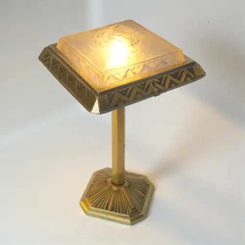 Orig. Art Déco Muller Luneville Tischleuchte "PLACE FRANÇAISE" 1920 signiert