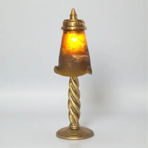 Schöne original Jugendstil Tischleuchte "AMBIANCE DU SOIR" sig. Gallé Lampe