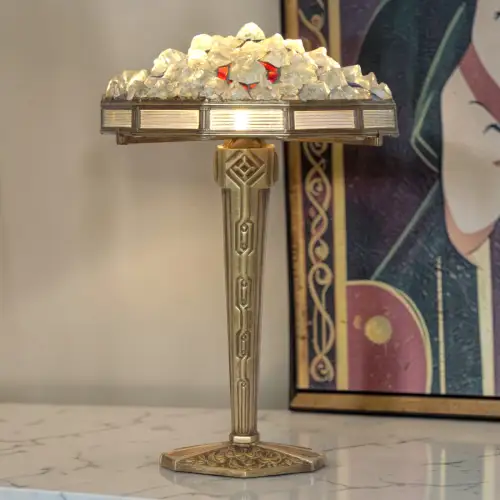 Absolut einzigartige Art Déco Schreibtischleuchte "GLASS  PILE" Unikat Sammler