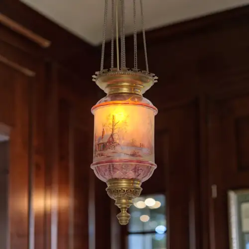 Wunderschöne orig. Art Nouveau "A WINTERS TALE" Deckenlampe Laterne 1900