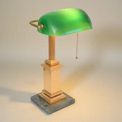 Elegante Art Déco Bankerlampe "UNTER DEN LINDEN" Messinglampe Berlin Einzelstück