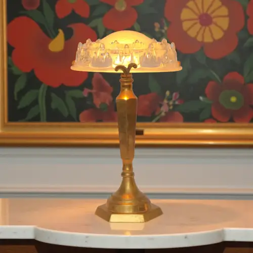 Wunderschöne orig. Art Déco Tischleuchte "ORANIENBURG" Messinglampe 1920