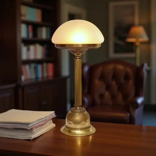 Art Deco Design Bankerleuchte "CHAMONIX" Messinglampe Berlin Unikat Lampe