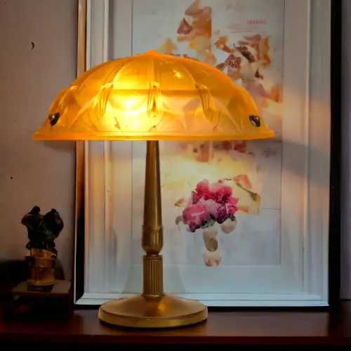Art Deco Lampe Leuchte "BOSTON" Messinglampe 1930 Lampe Schreibtisch original