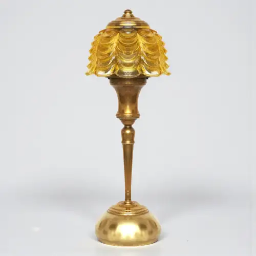 Wunderschöne Art Déco Tischleuchte "HONEY CURTAIN" Messinglampe Berlin Unikat